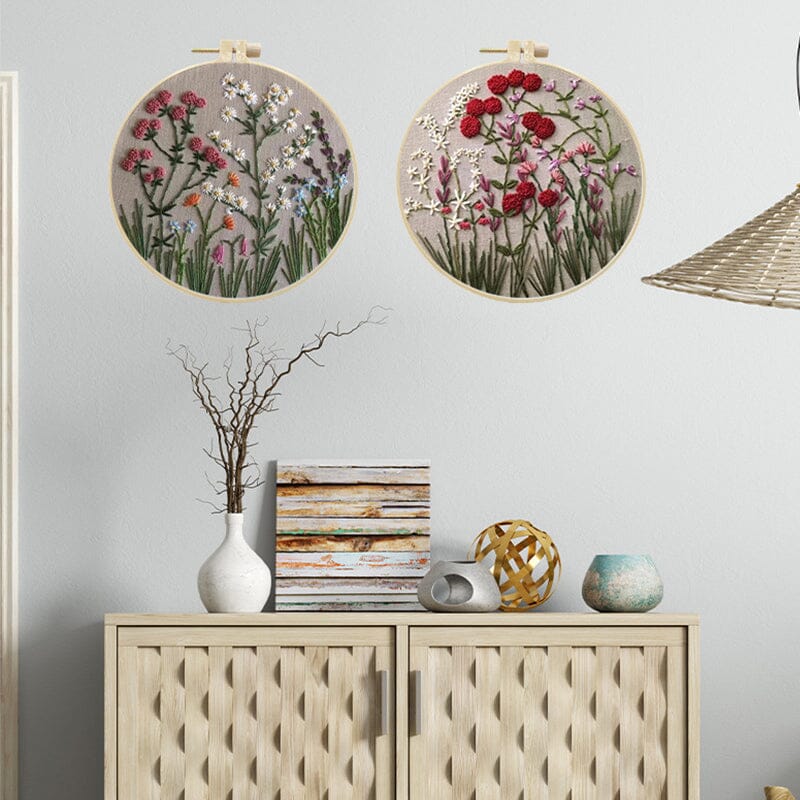 Kit de broderie florale pour loisirs créatifs