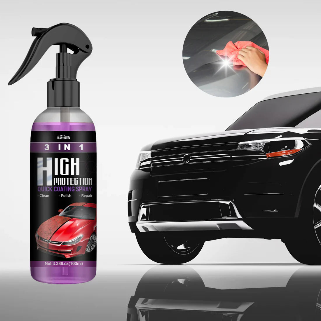 Instant shine and protection in a single spray