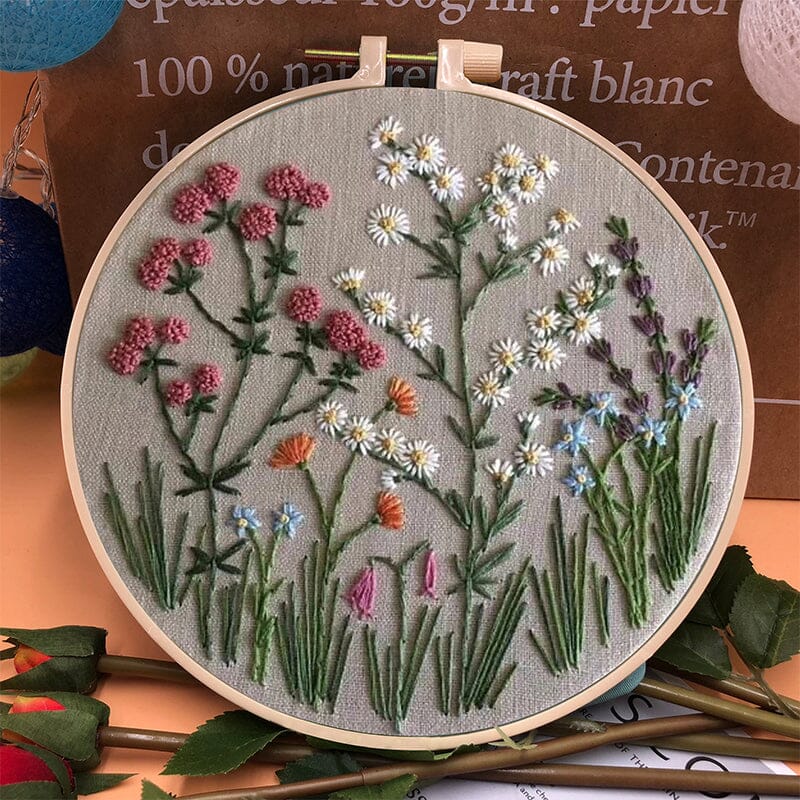 Kit de broderie florale pour loisirs créatifs
