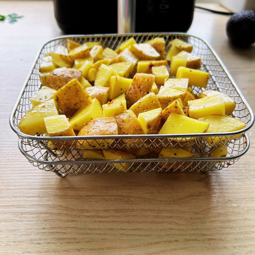 Stapelsgewijze manden voor gelijkmatige luchtverdeling tijdens het koken (x3)
