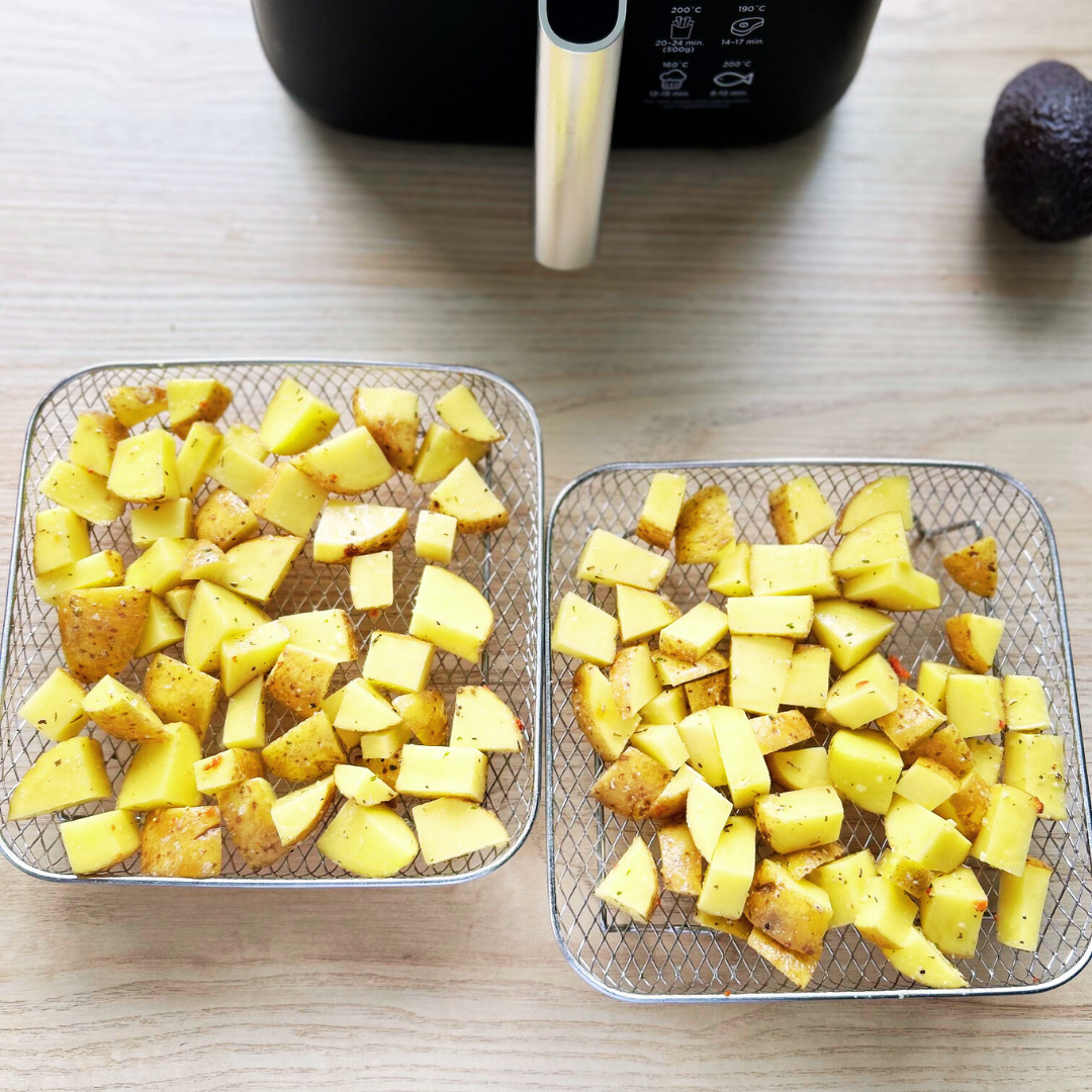 Stapelsgewijze manden voor gelijkmatige luchtverdeling tijdens het koken (x3)