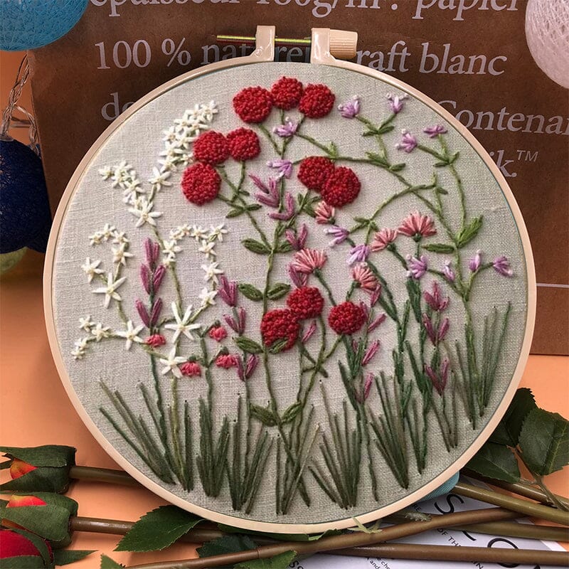 Kit de broderie florale pour loisirs créatifs