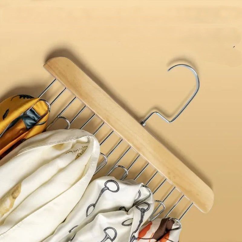 Houten multi-haak hanger voor een elegante opslag