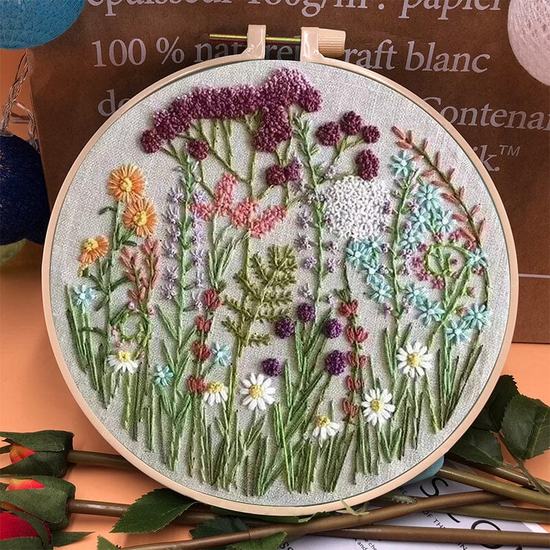 Kit de broderie florale pour loisirs créatifs