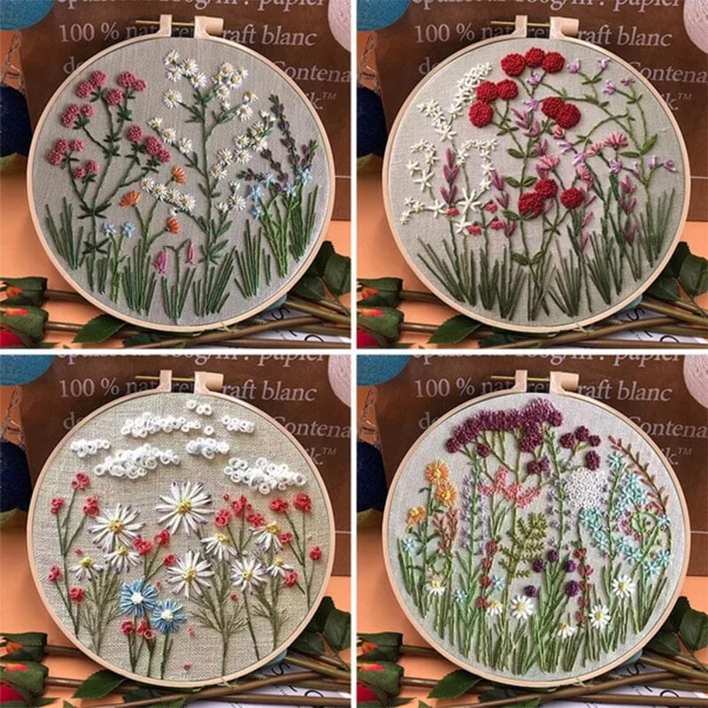 Kit de broderie florale pour loisirs créatifs