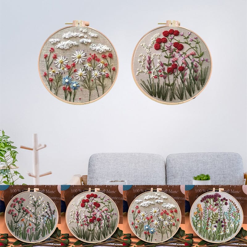 Kit de broderie florale pour loisirs créatifs