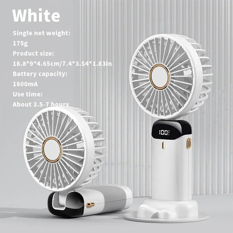 Mini ventilador potente con pantalla LED inteligente