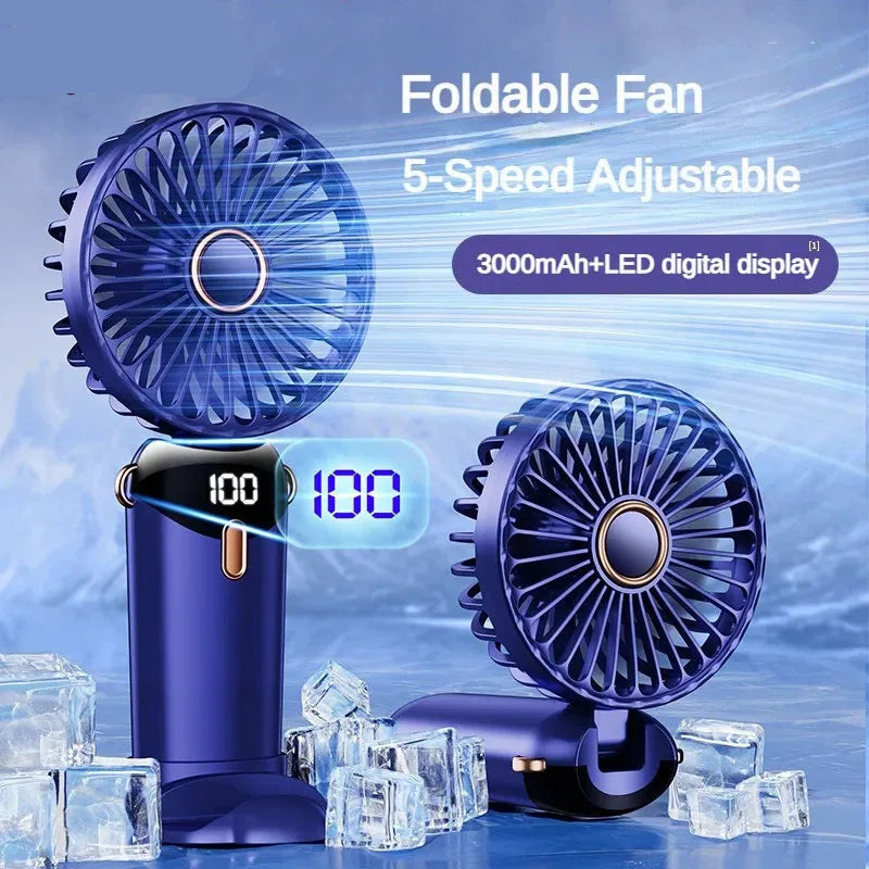 Mini ventilador potente con pantalla LED inteligente