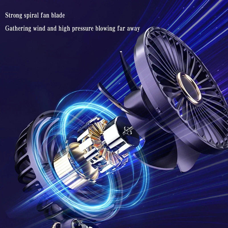 Mini ventilador potente con pantalla LED inteligente