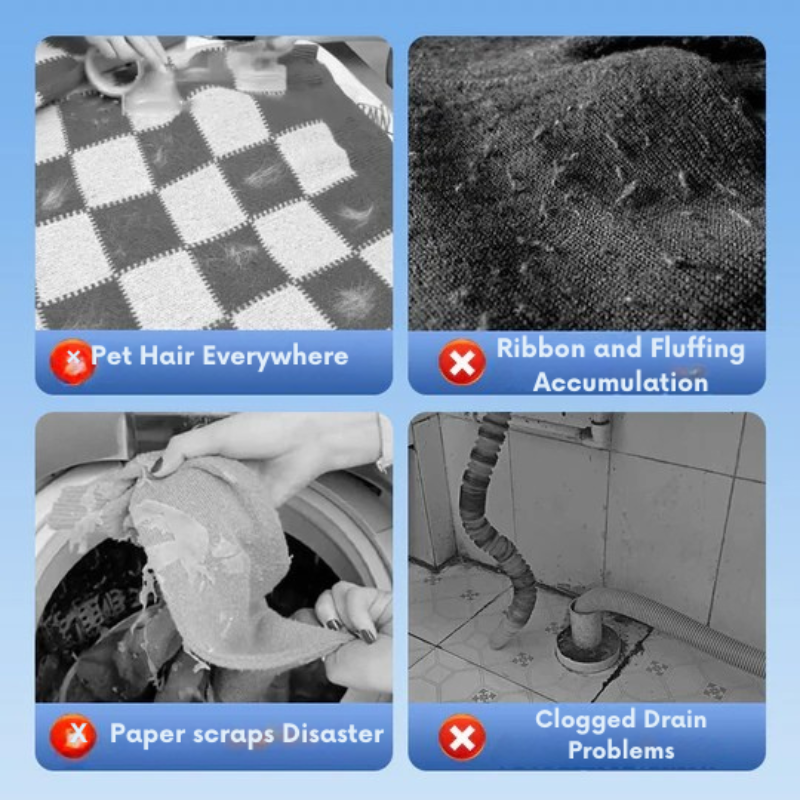 Filtre anti-poils, cheveux et résidus pour lave-linge