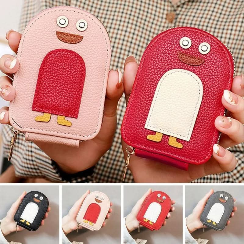 Porta carte - motivo pinguino compatto e resistente 