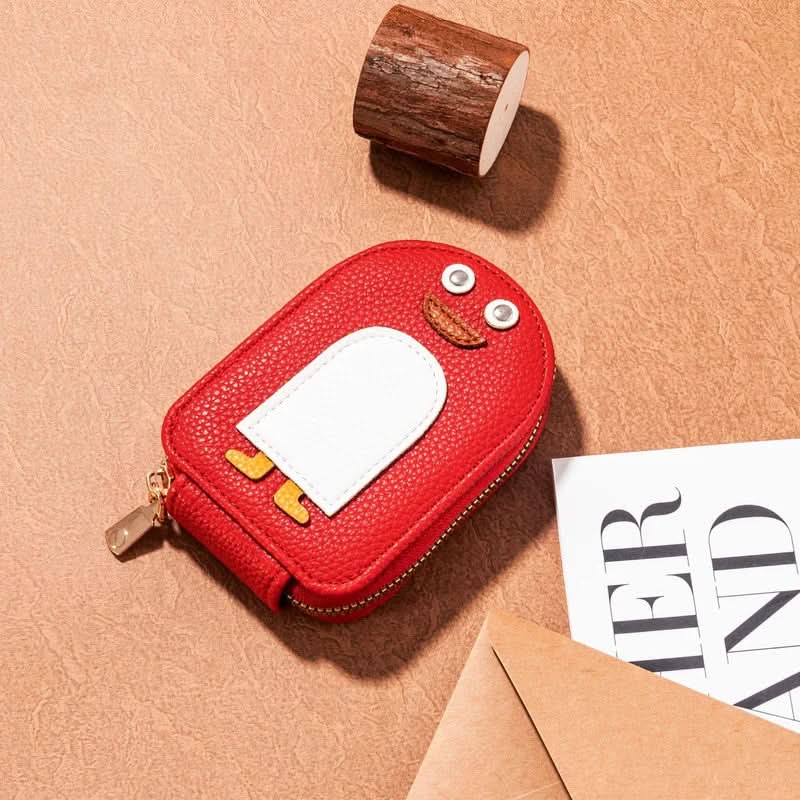 Porta carte - motivo pinguino compatto e resistente 