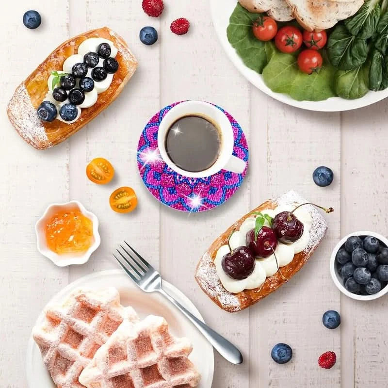 DIY coasters med rhinestones 