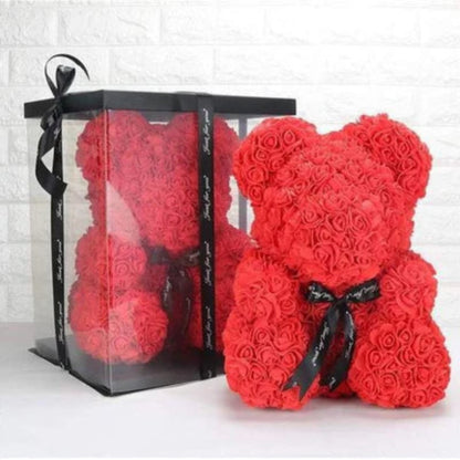 A flowery teddy bear for eternal emotions 