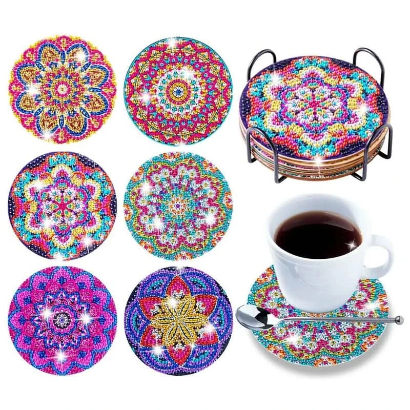 DIY coasters med rhinestones 