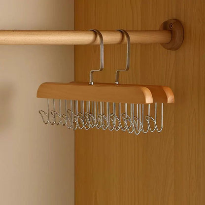 Appendiabiti in legno multi-ganci per un'organizzazione elegante 