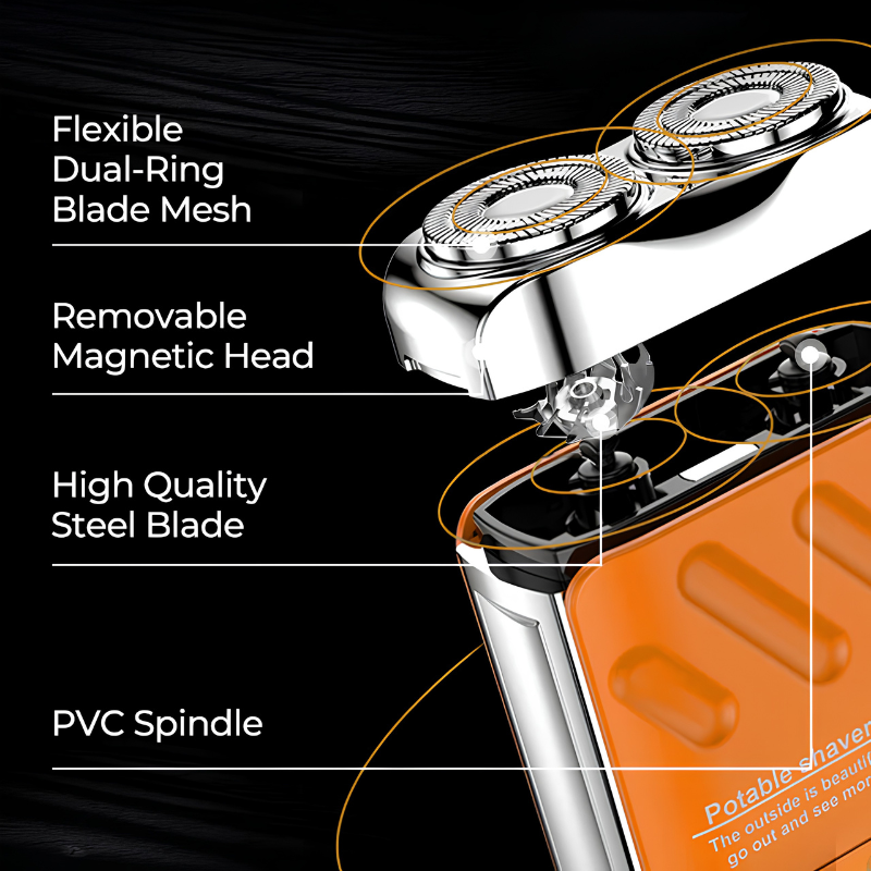 Rasoir électrique double tête – format compact rechargeable