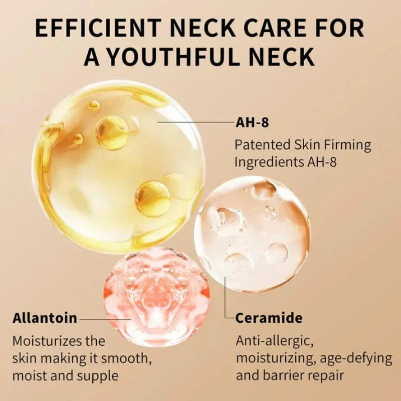 Oppstrammende krem for hals med integrert massør 